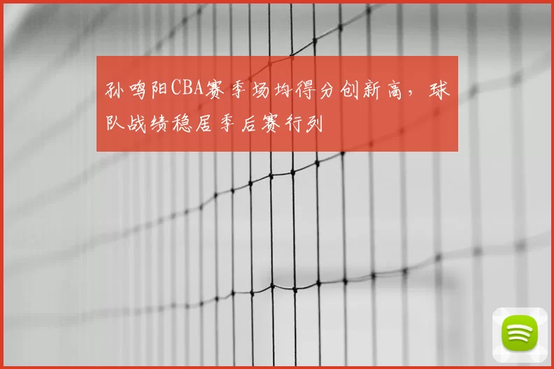 孙鸣阳CBA赛季场均得分创新高,球队战绩稳居季后赛行列